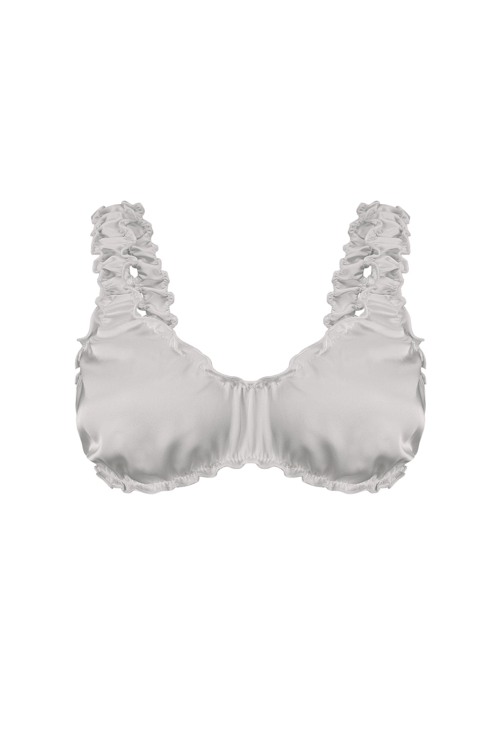 Satin de Champagne Ruffle Shorts Set