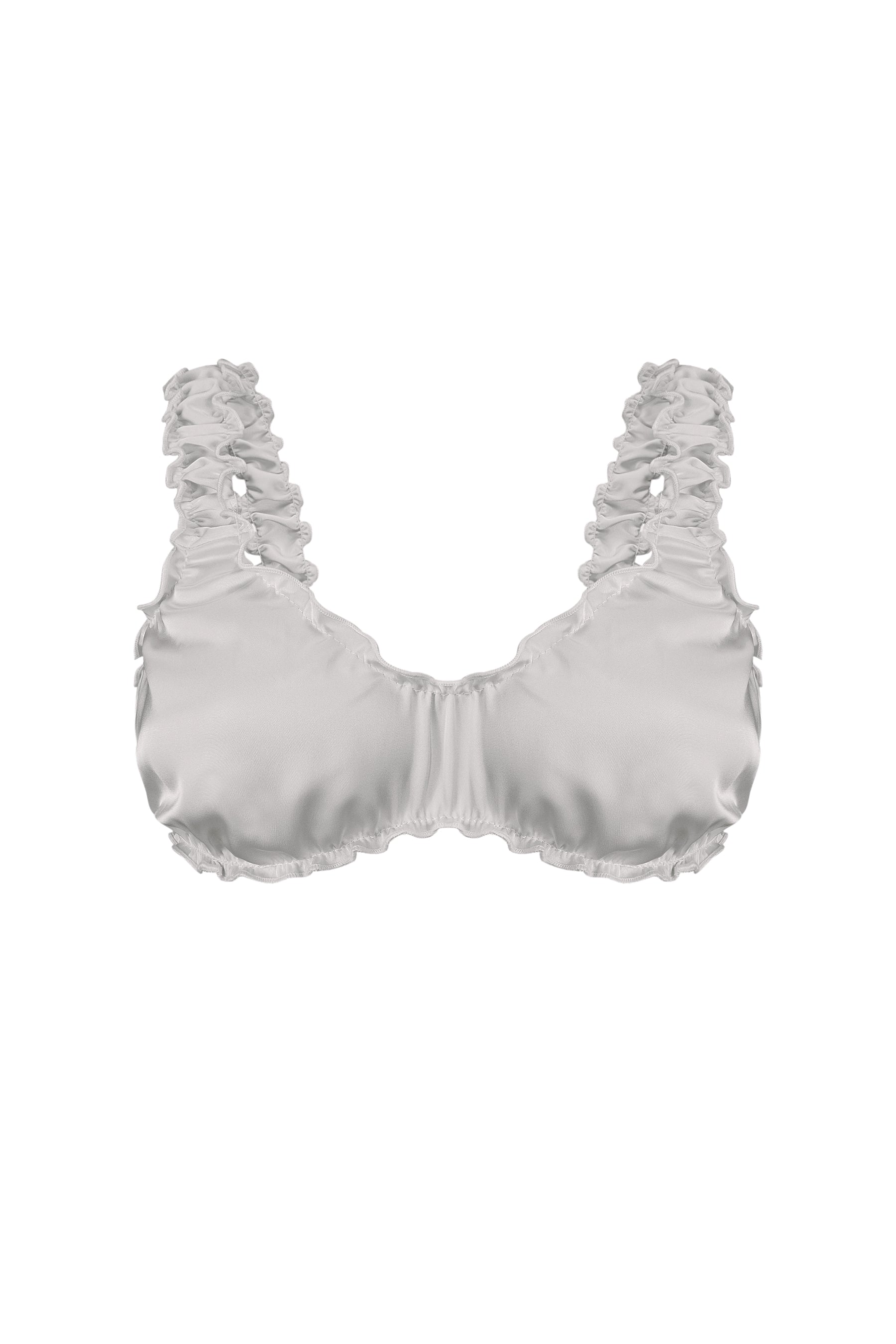 Satin de Champagne Ruffle Shorts Set