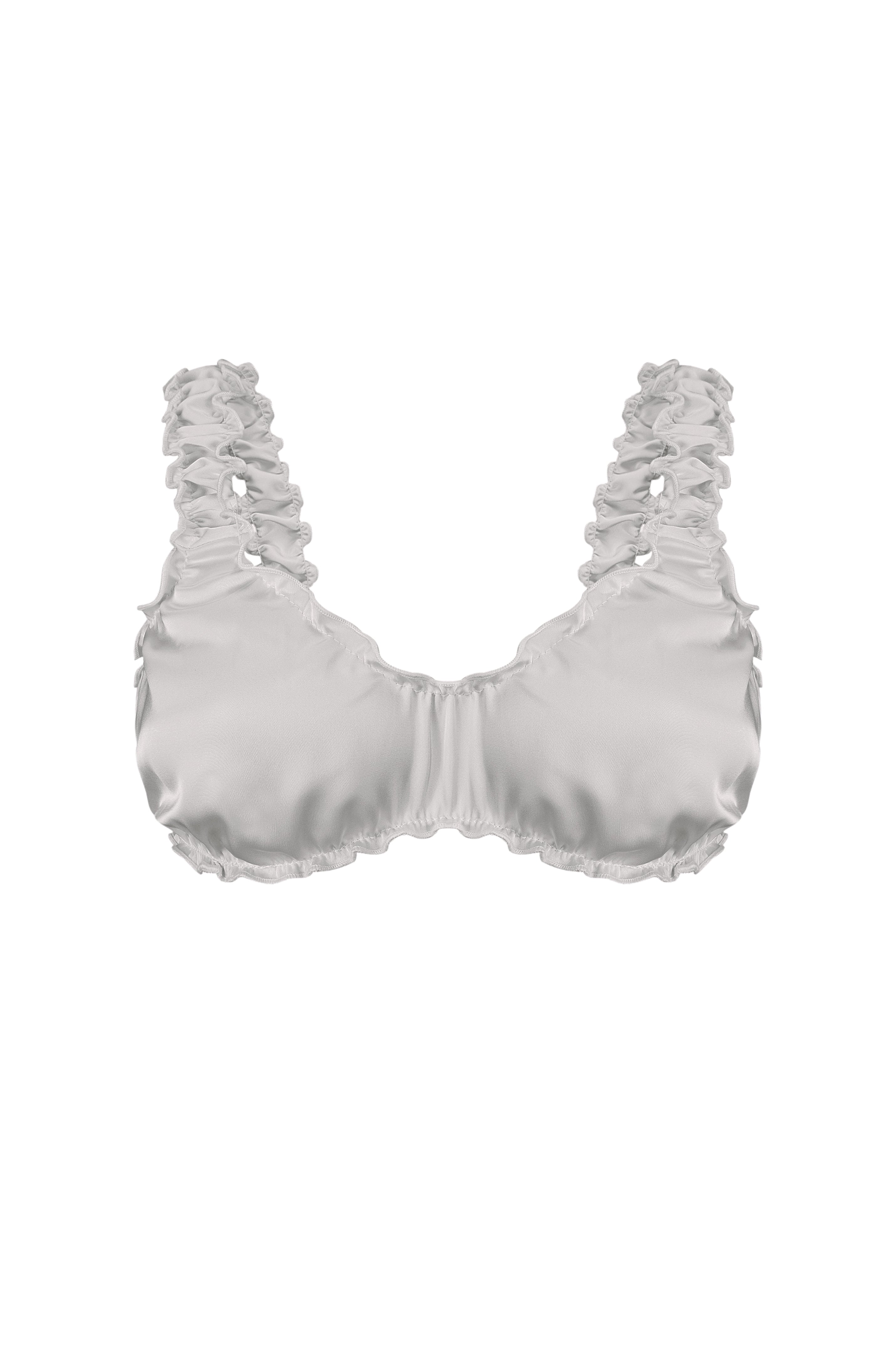 Satin de Champagne Ruffle Shorts Set