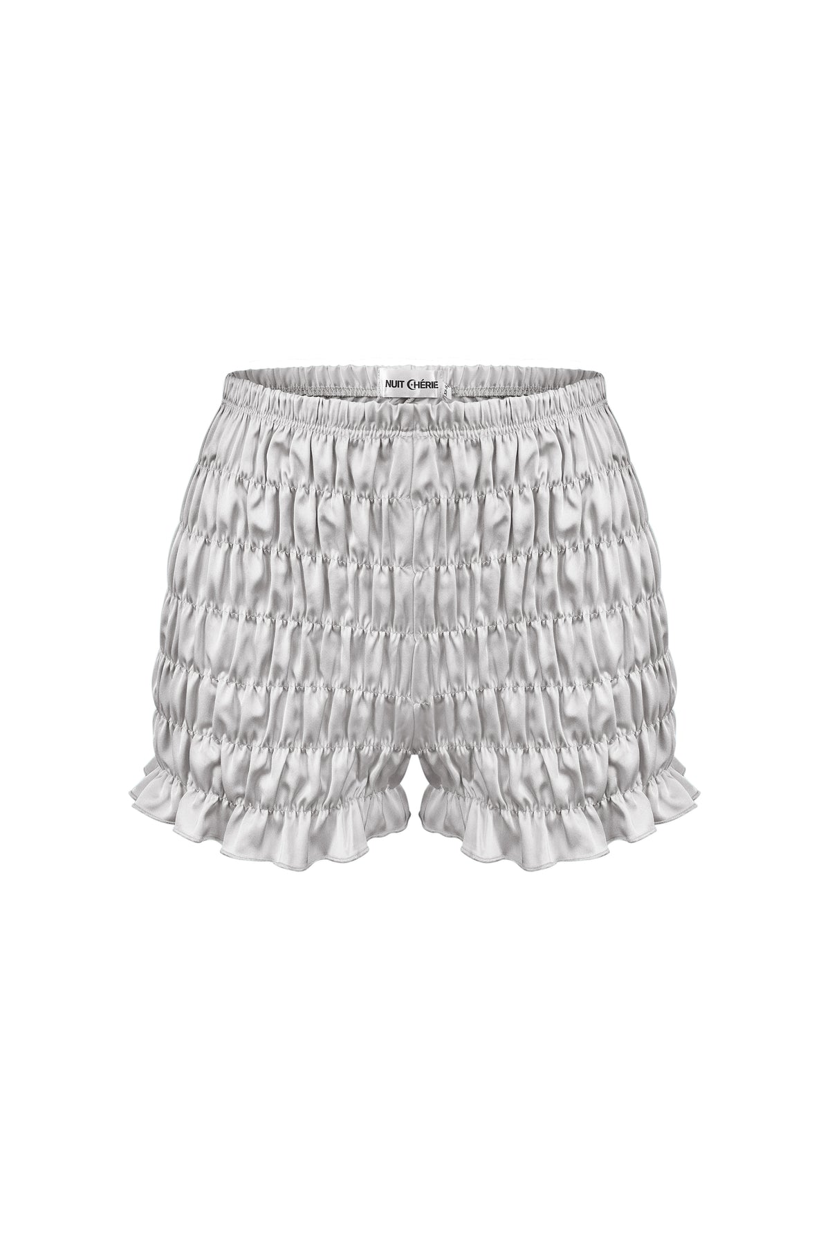 Satin de Champagne Ruffle Shorts Set